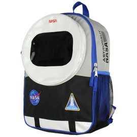 NASA Astronaut 17" Backpack Space Shuttle Helmet Suit Meatball Logo Patches Kids Travel School Book Bag