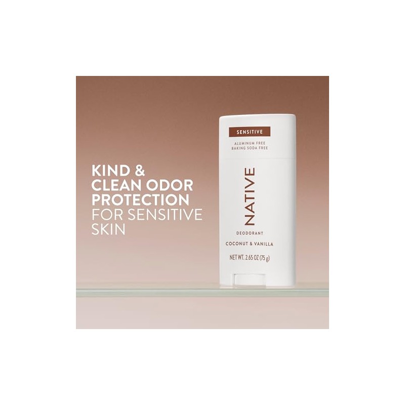 Native Desodorante Sensible Contiene Ingredientes Derivados Naturalmente, Control de Olor