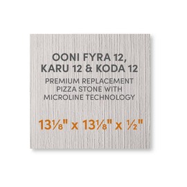 FibraMent-D Premium Pizza Stone with MicroLine Technology - Compatible with Ooni Fyra 12, Karu 12 and Koda 12 Pizza Ovens - Replacement Pizza Stone (13.2" x 13.2" x 0.6")