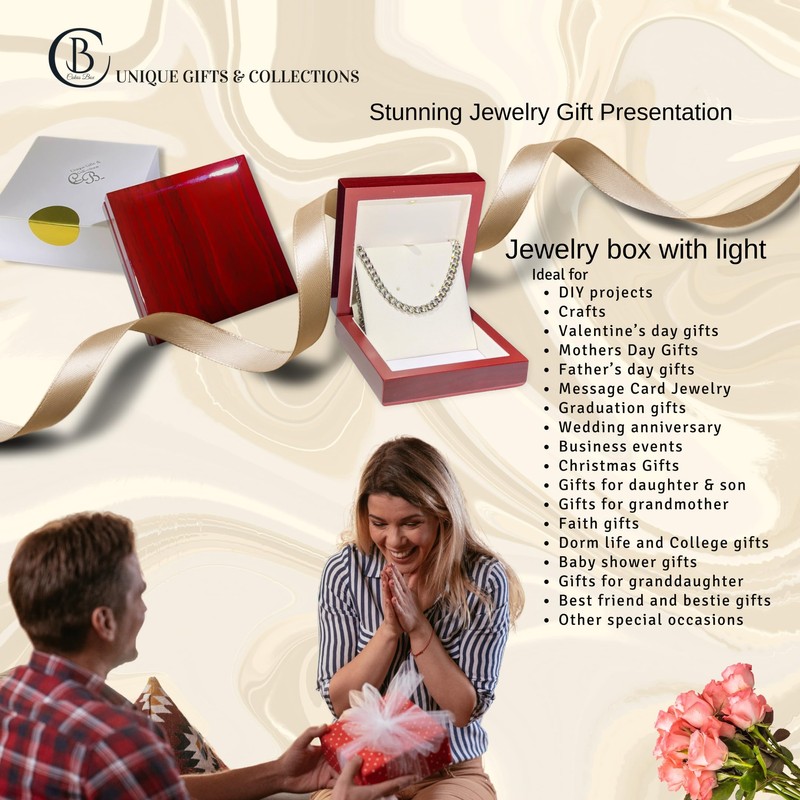 Necklace Box with LED Light – Small Jewelry Display Case