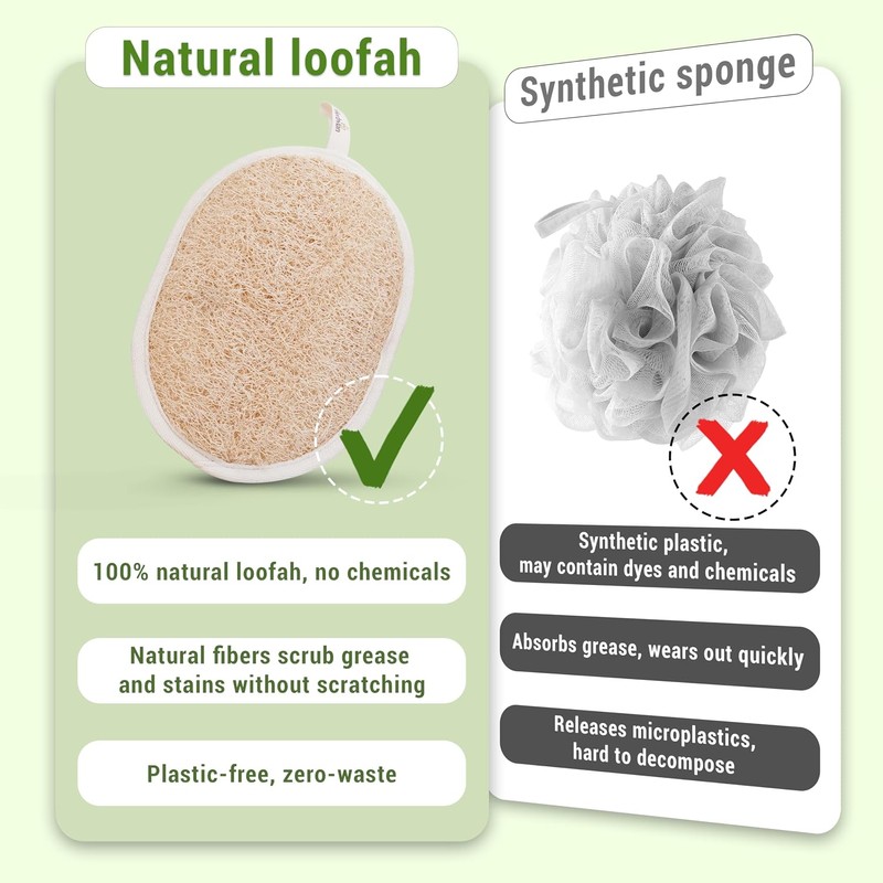Esponja Exfoliante Corporal de Lufa Natural Ovalada para Ducha (1