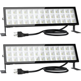 HWaySoul LED Shop Lights 100W 10000LM 6000K Super Bright Garage Light with Plug IP66 Waterproof LED Daylight White Shop Lights for Garage Warehouses Shops 2Pack