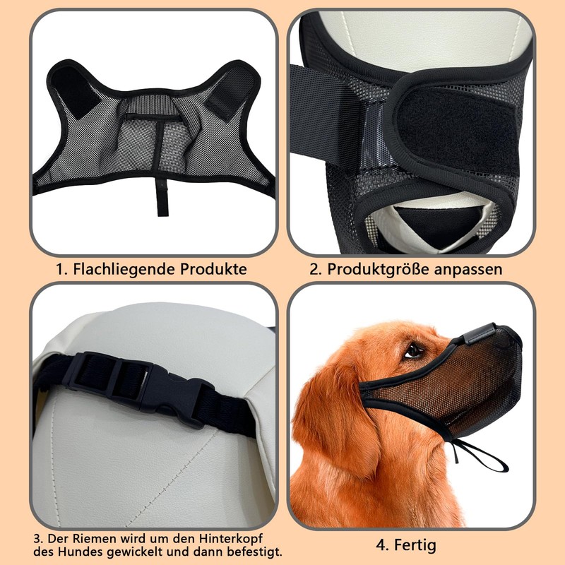 Mesh Dog Muzzle Cover, Muzzle Against Barking with Front Opening