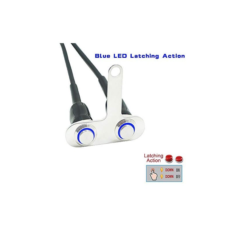 RAYANA Stainless Steel LED Motorcycle Handle bar ON-Off Fog Light
