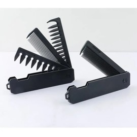 3-in-1 Folding Pocket Comb for Men Portable Wide Tooth Barber Hair & Beard Styling Comb Travel Grooming Tool