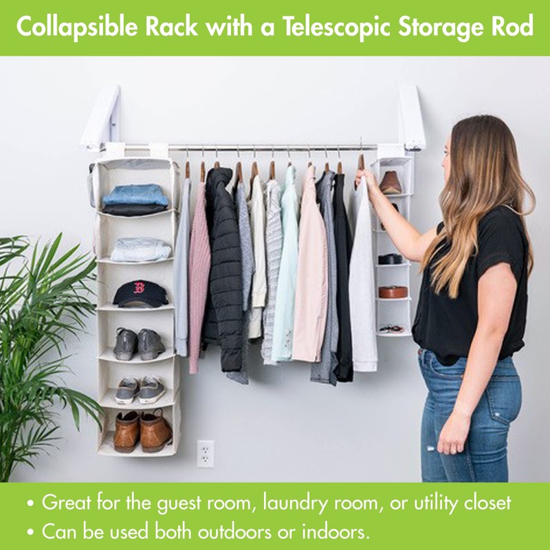 QuikCLOSET Wall Mounted Clothes Drying Rack – Space-Saving Laundry Drying