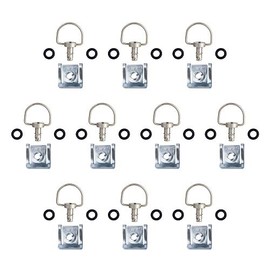 Oldbones Motorcycle Race Fasteners Quick Release D-Ring Race Fasteners Type C 14mm Matt Sliver(10 Pack)