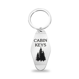 CENWA Cottage County Jewelry Lake Life Gift Cain Keys Cabin Home Keychain Outdoor Gift Camping Gift, Grey, 5.5*2.5