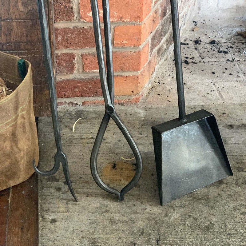 Kings County Tools 3-Piece Fireplace Tool Set - Hand Forged