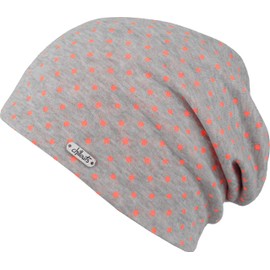 CHILLOUTS Johannesburg Children's Summer Hat Long Beanie Hat Grey Red S, orange dots