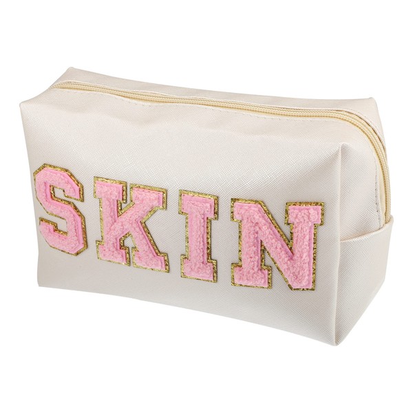 VOCOSTE Patch Small Makeup Bag Alphabet Pattern Toiletry Bag Travel