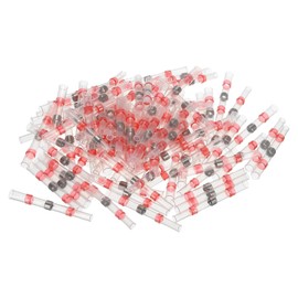 Comforty 50pcs Red 26-10AWG Waterproof Insulated Crimp Impact Heat Shrink Connectors 3:1 Shrink Ratio for Electronics Industry