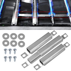 Set of 3 Gas Barbecue Replacement Parts Crossover Burner Universal, BBQ Stainless Steel Flame Bridge, 12 to 21 cm Crossover Burner Adjustable, for Centro, Charbroil and Others, Crossover Pipe