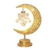 Tabletop Moon Lamp Iron Openwork Pattern LED Hanging Moon Shape