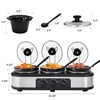 Triple Slow Cooker Buffet Server Food Warmer with 3 Adjustable