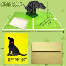 mmuue Humor Pop Up Birthday Card for Dog Owners Lovers, Lovely 3D Dog Birthday Greeting Card from Dog Puppy, Funny Bday Gifts Card for Him Her, Thanks for Always Putting Up With My Sh*t Card