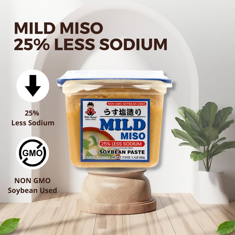 Miko Japanese White Miso, Shiro Miso Paste- 25% Low Sodium