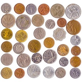 20 Different Coins with Plants: Trees, Grasses, Flowers, Leafs, Grains, Fruits, Blossoms
