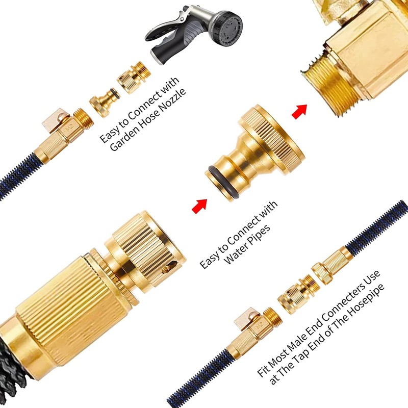 2 Pack Garden Hose Tap Connector - 3/4 inch Brass