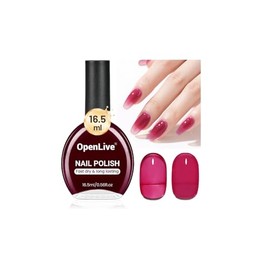 OpenLive 16.5ml Jelly Rose Red Nail Polish Large Volume Quick Dry Nail Polish, Long Lasting Shine, Fingernail Toenail Nail Art DIY Home Travel Nail Art Gift
