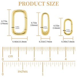 QIUTIMIY 10pcs Oval Clasp Carabiner,Jewelry Necklace Connector for Extend or Repair,Silver-17.9mm