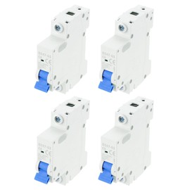 MECCANIXITY 4Pcs Miniature Circuit Breaker 1P 6A AC 110V DZ47-63 DIN Rail Mount Disconnect Switch Circuit Breaker Protection Thermal Magnetic Trip for Short Circuit Protection, Overload Blue