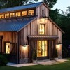 Diyel Solar Barn Light Outdoor, 16 Inch Dome Gooseneck Wall