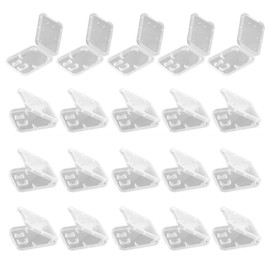 SD Card Case, Set of 20, Micro Micro SD Card Case, Thin, Lightweight, Memory Card Holder, Storage Case, Card Slots, Organization, Storage, Waterproof, Small, Portable, Transparent Color