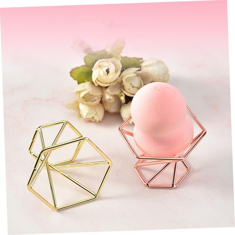 Healeved 3pcs Stainless Steel Powder Puff Holders Elegant Storage Racks
