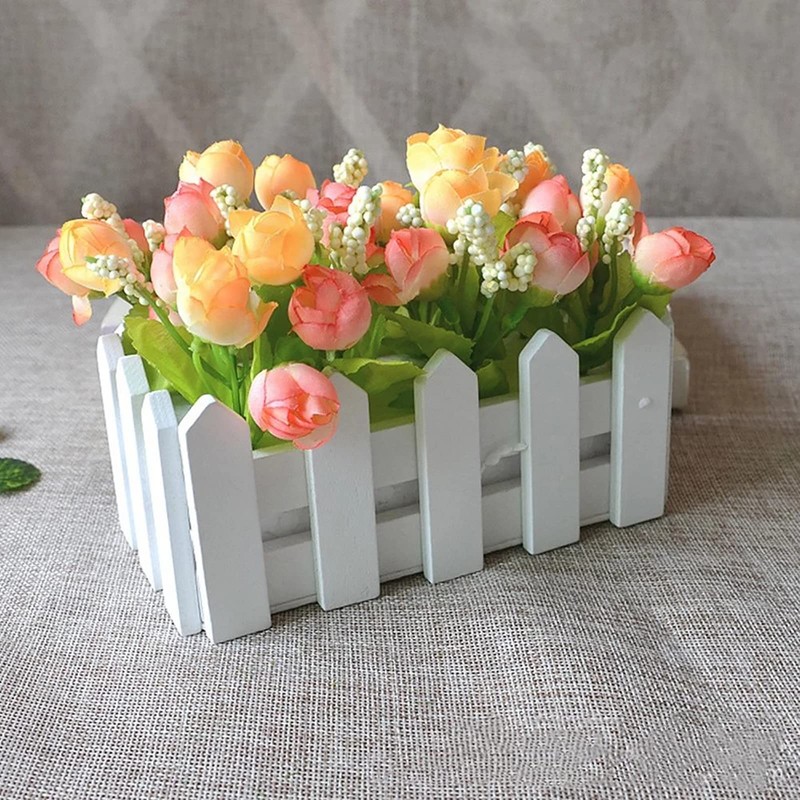 Wooden Picket Fence Flower Plant Pot Window Box DIY Plant