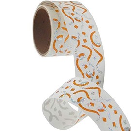 Bulk Roll Birthday Themed Prismatic Stickers, Streamers, Confetti/Gold, Silver - 50 Repeats