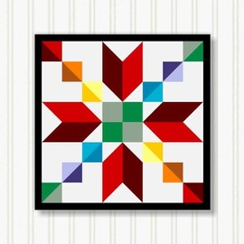 BARN QUILT Block, Beautiful Outdoor or Indoor Square, 7 Sizes, Wall Art Decor, Barn Quilt Sign, Barn Quilt Design BQ119 (23.5" x 23.5)
