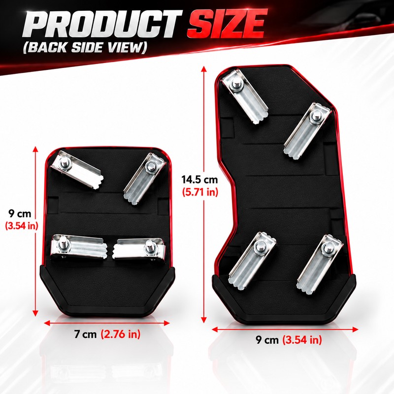 Non-Slip Aluminum Car Pedal Covers for Automatic & Manual Cars