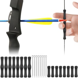 Pawfly 8 Sets Bowstring Finger Guards, Archery Bowstring Finger Savers for Recurve Bows & Longbows, Silicone Bowstring Finger Protectors for Hunting Shooting & Bowfishing, Black