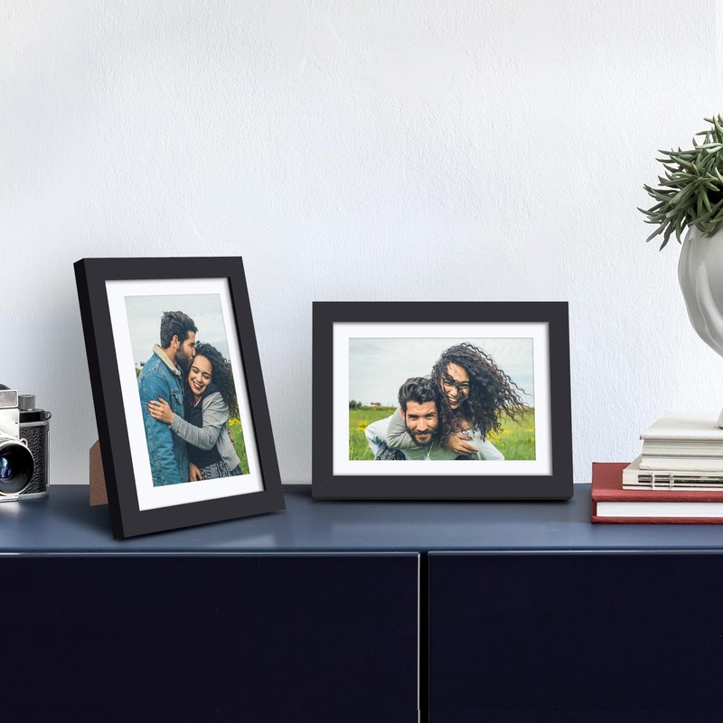 upsimples 5x7 Picture Frame, Display Pictures 4x6 with Mat or