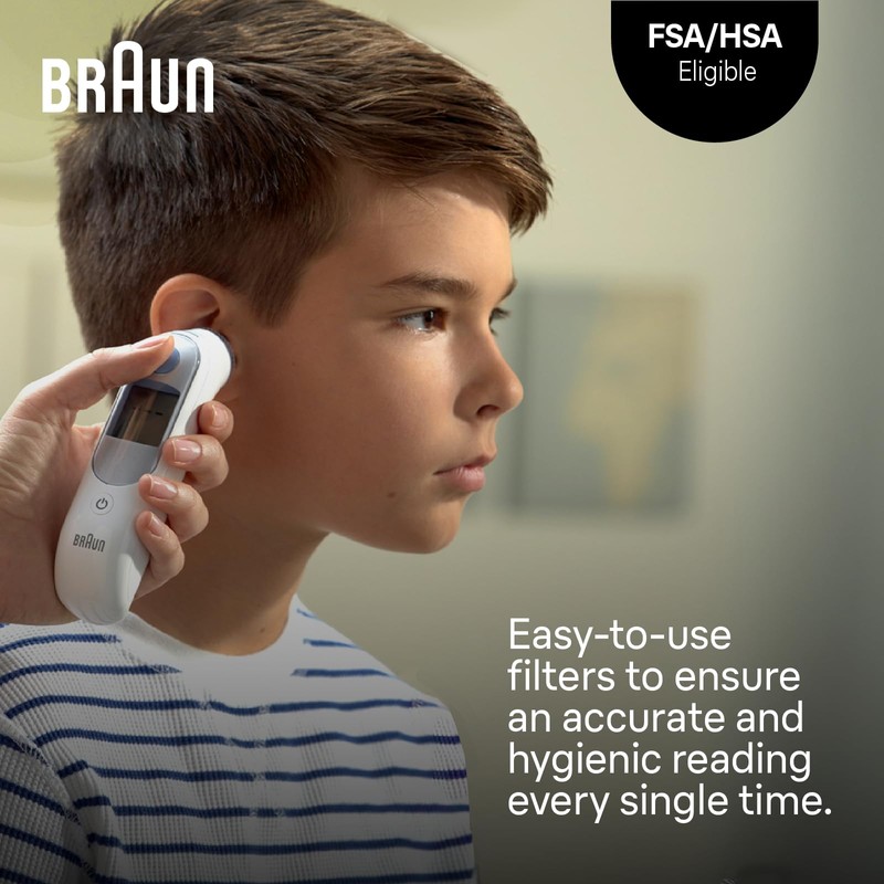 Braun ThermoScan Lens Filters for Ear Thermometer, Disposable Covers, Clear,