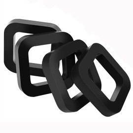 CZC AUTO Paquete de 4 almohadillas para orejas silenciadoras receptoras de enganche de 2 pulgadas para soportes de bola ajustables para reducir el sonajero y quitar el ruido, proporcionar amortiguación entre receptores y enganches de remolque, color negr