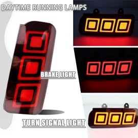 ZDEERAOTO 2pc Full LED Rear Bumper Reflectors Fog Brake Tail Light Lamps Compatible with Honda CRV CR-V 2015 2016 Replaces 33555-T1W-A01 33505-T1W-A01 Accessories (Red)