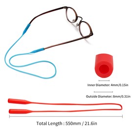SooGree 12 Pack Silicone Glasses Straps, Anti-Slip Kids Adult Sports Eyeglasses Sunglasses String Strap, Glasses Band Holder, Soft Elastic Eyewear Retainers