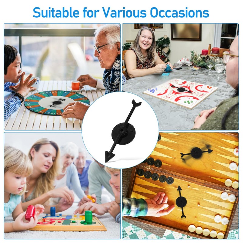 SAFIGLE 25pcs Black Plastic Arrow Game Rotating Board Game Accessories
