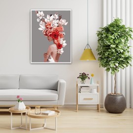 FURONGHUAK Painting by Numbers for Adults, Girls, Beginners, DIY Oil Painting Canvas Set, Without Frame, with 3 Brushes and Acrylic Paints, 40 x 50 cm, Flower Girl