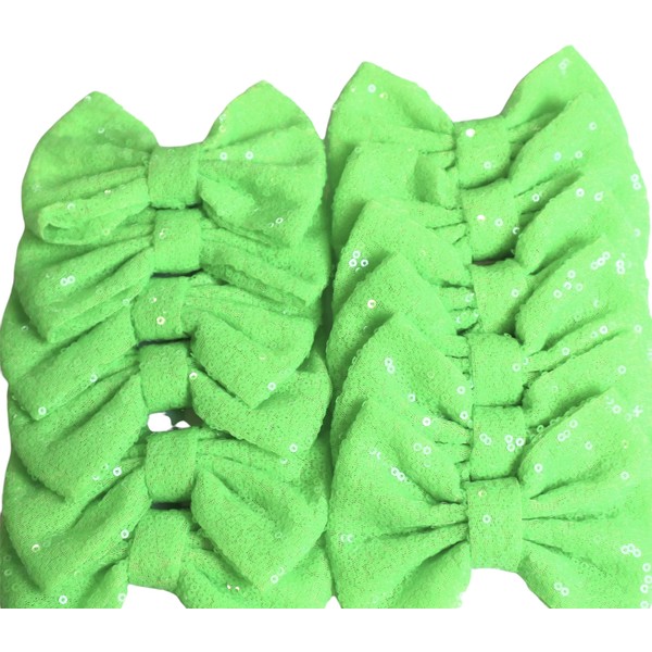 CLGIFT Sequin Bows, Set of 12 5 Inches Large Glitter