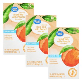 Drink Mix Bundle - 3 Boxes with 10 Packets Per Box - Low Calorie Flavorful Water Powder (3 Boxes, Iced Tea with Peach)