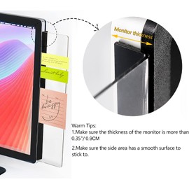 YOCOOLFUN 2 Pack Computer Monitor Memo Board for No Edge Monitors,Monitor Sticky Note Holder,Office Desk Decor for Women Man,Home Office Desk Computer Accessories