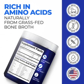 Bone Broth Protein Powder for Women and Men Carnivore, Paleo & Keto Friendly Supports Healthy Skin, Hair, Nails, Joint Non-GMO, Hydrolyzed Collagen Peptides Type 1&3 Made in USA (10.58 Oz)