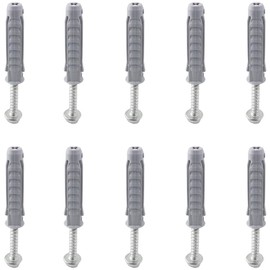 JJHXSM 10PCS 10x50mm TV Bracket Mounting Expanding Plastic Pipe Bolt Kit Hood Air Conditioning Hanger Four Sides Expansion Plastic Tube Suitable for Concrete Brick Drywall