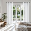 Topfinel Voile Sheer Curtains Linen Structure with Eyelets Translucent Plain