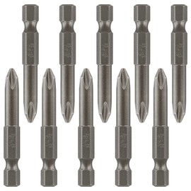 LDEXIN 10Pcs Phillips Screwdriver Bits 1/4 Inch Hex Shank S2 Steel Magnetic Phillips Bits, 6.0mm Dia. PH2, 2 Inch Length