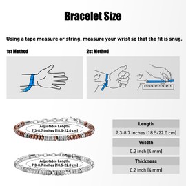 Feifuli 2PCS Mens Bracelets, Beaded Bracelets, Mens Chain Bracelets Set, Stainless Steel Bracelets for Men,Trendy Jewelry Presents for Birthday Valentines Anniversary 7.3-8.7 Inches RD-JN1595