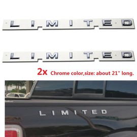 Sanucaraofo 2pcs OEM Limited Emblems Side Badge Nameplate 3D Replacement for Limited F150 F250 F350 Gloosy Finish (Chrome)